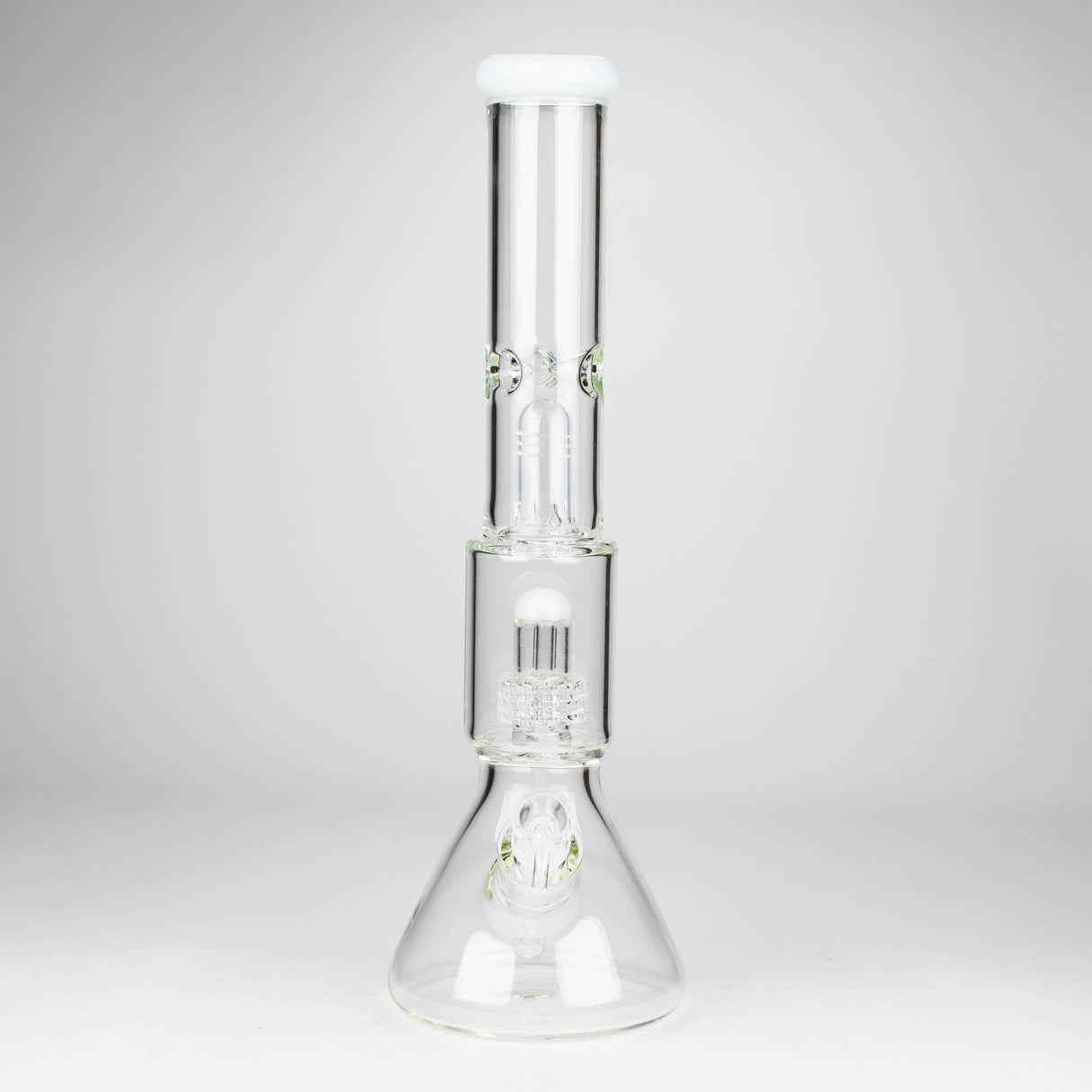 16" Color accented 7 mm glass water bong With Dffiuser