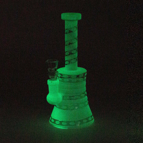 8" GLOW IN DARK GLASS BONG WITH DIFFUSER