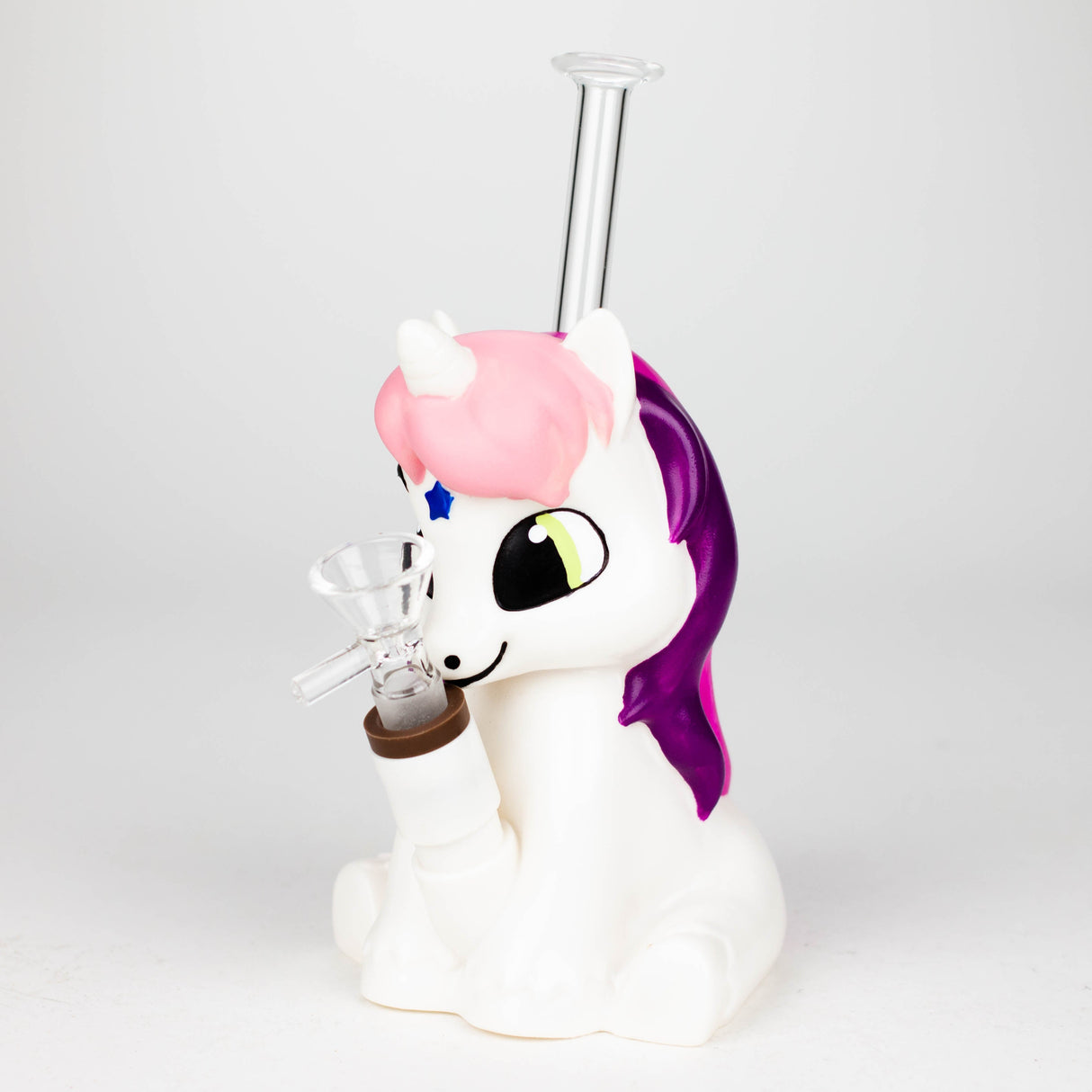 7.6" Vinyl unicorn water pipe [H395] Resin · Silicone · Plastic Bong YHS Smoke