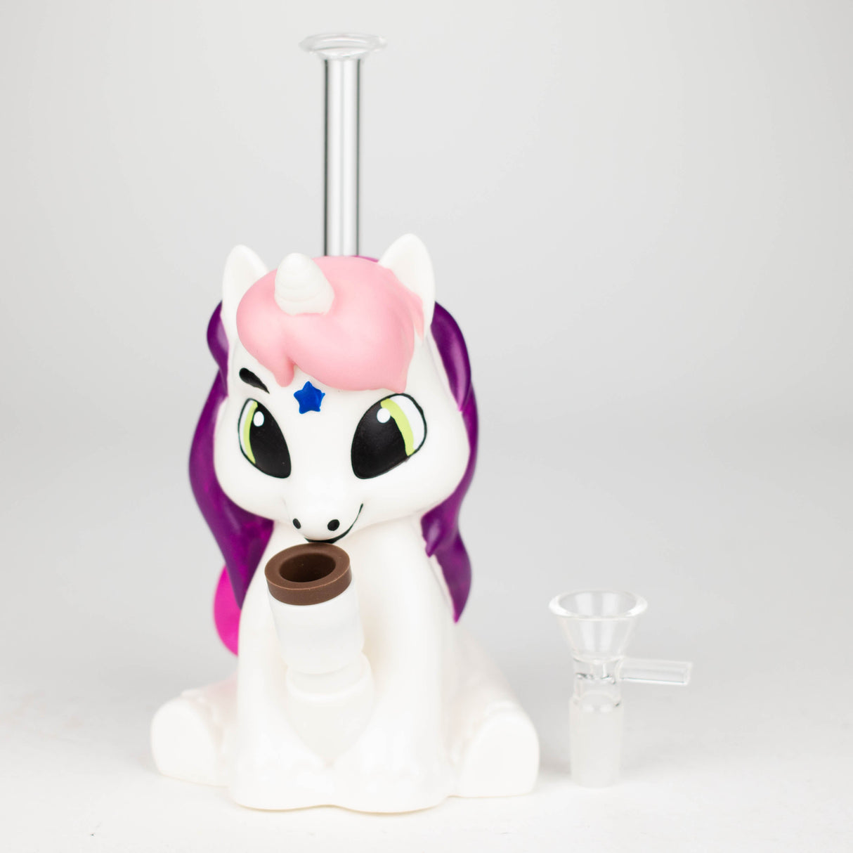7.6" Vinyl unicorn water pipe [H395] Resin · Silicone · Plastic Bong YHS Smoke
