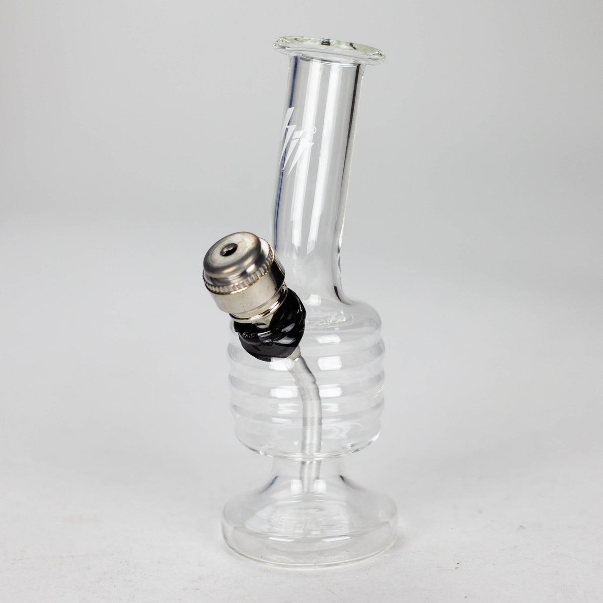 HIT | 5" miniature glass water bong with metal stem - Assorted Glass Bong NIBO Distribution