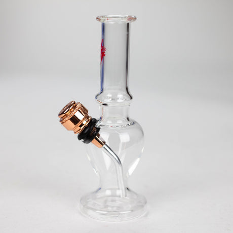 HIT | 6.5" miniature glass water bong with metal stem Display of 12