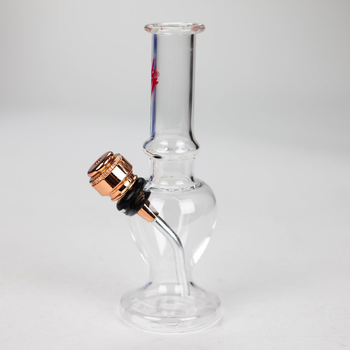HIT | 5" miniature glass water bong with metal stem - Assorted Glass Bong NIBO Distribution
