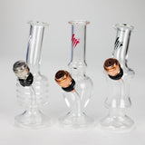 HIT | 5" miniature glass water bong with metal stem - Assorted Glass Bong NIBO Distribution