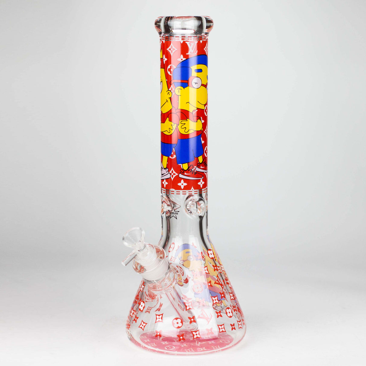 14" Cartoon Glow 9 mm glass bong [PIP835]