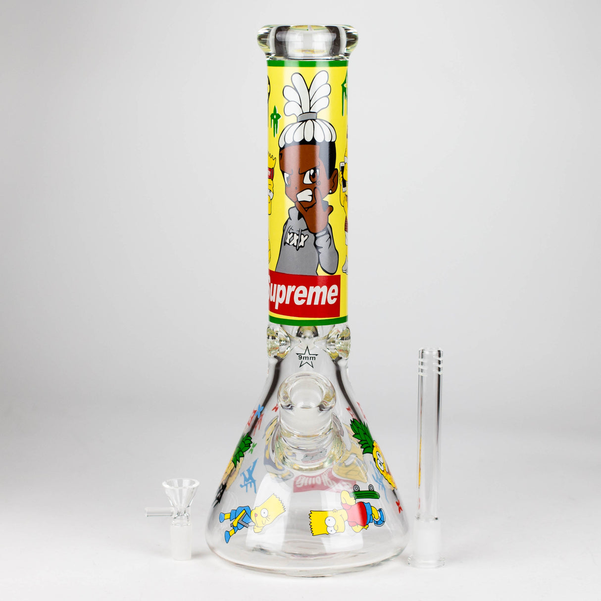 14" Cartoon 9 mm glass bong [PIP837]