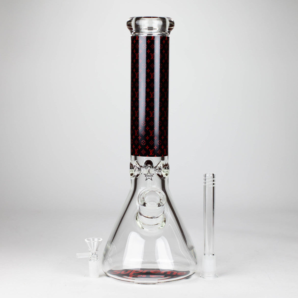 14" Luxury Pattern 9mm glass bong [PIP871]