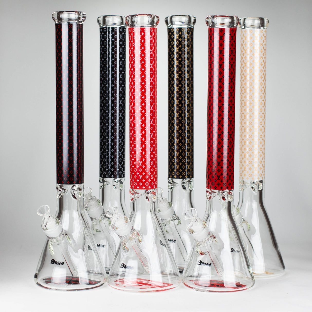 20" Luxury Pattern 9mm glass bong [PIP872]