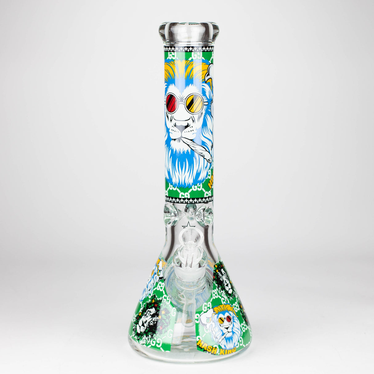 14" Hash King Lion Glow 9mm glass bong [PIP867]