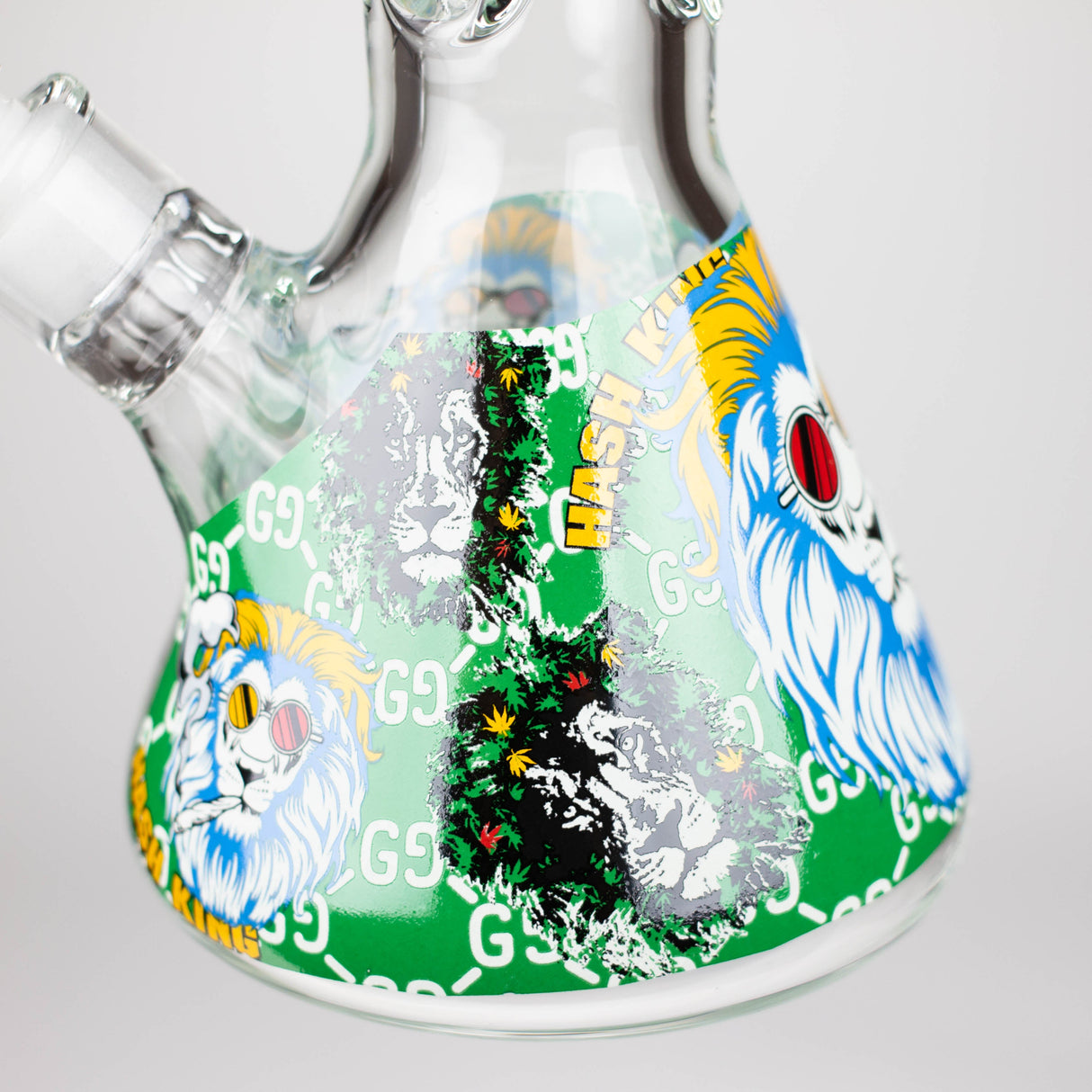 14" Hash King Lion Glow 9mm glass bong [PIP867]