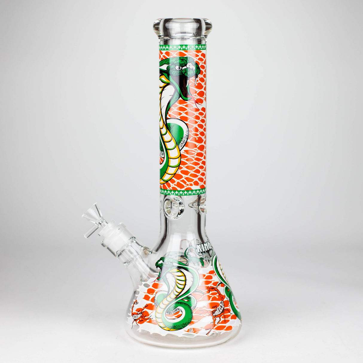 14" Cobra snake Glow 9mm glass bong [PIP868]