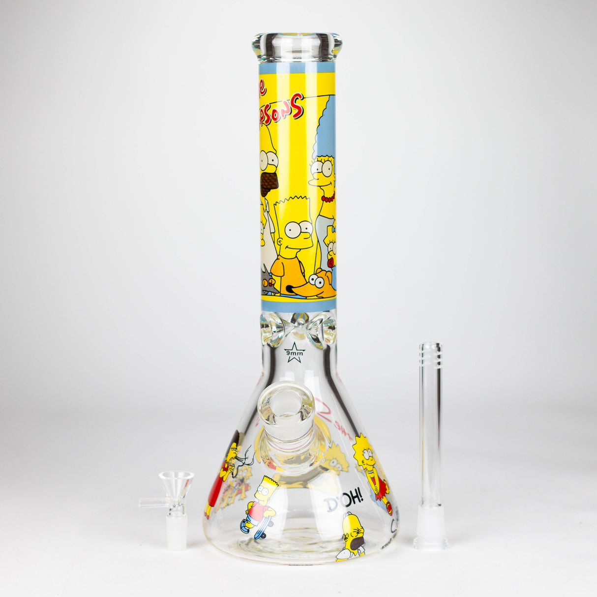 14" Yellow Family Cartoon 9 mm glass bongs [PIP789] Glass Bong NIBO Distribution