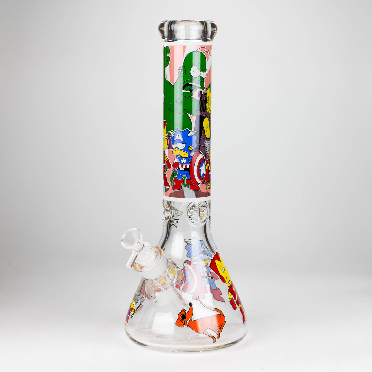 14" Cartoon Glow 9 mm glass bong [PIP834]