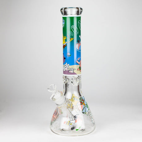 14" Cartoon Glow 9 mm glass bong [PIP834]