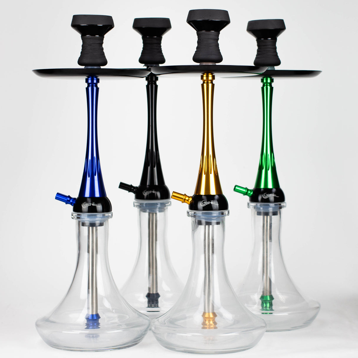 Genie | 22.5″ Aluminum Hookah with Diffuser,Tray, and Soft Touch Silicone Hose [SS-04]