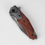 Hunt-Down | 8" Titanium Coated Finish Blade Ball Baring Folding Knife With Leather Sheath [14392] Folding Knife Canadian Distributor