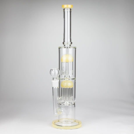 16" Color accented double percolator glass bong