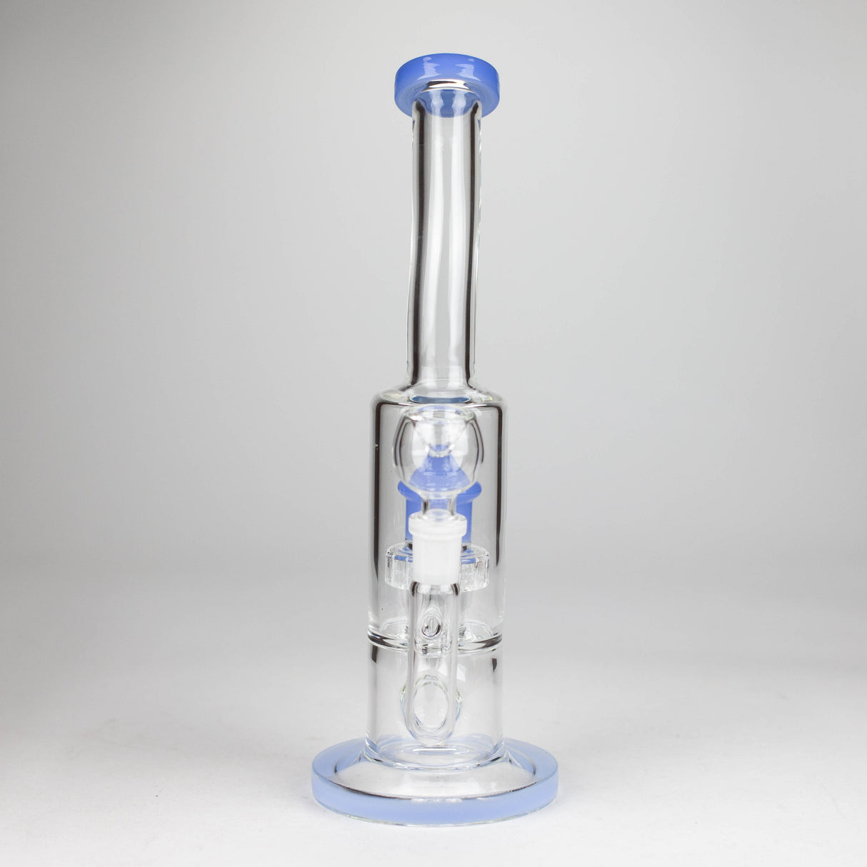 12" color accented bent neck glass bong