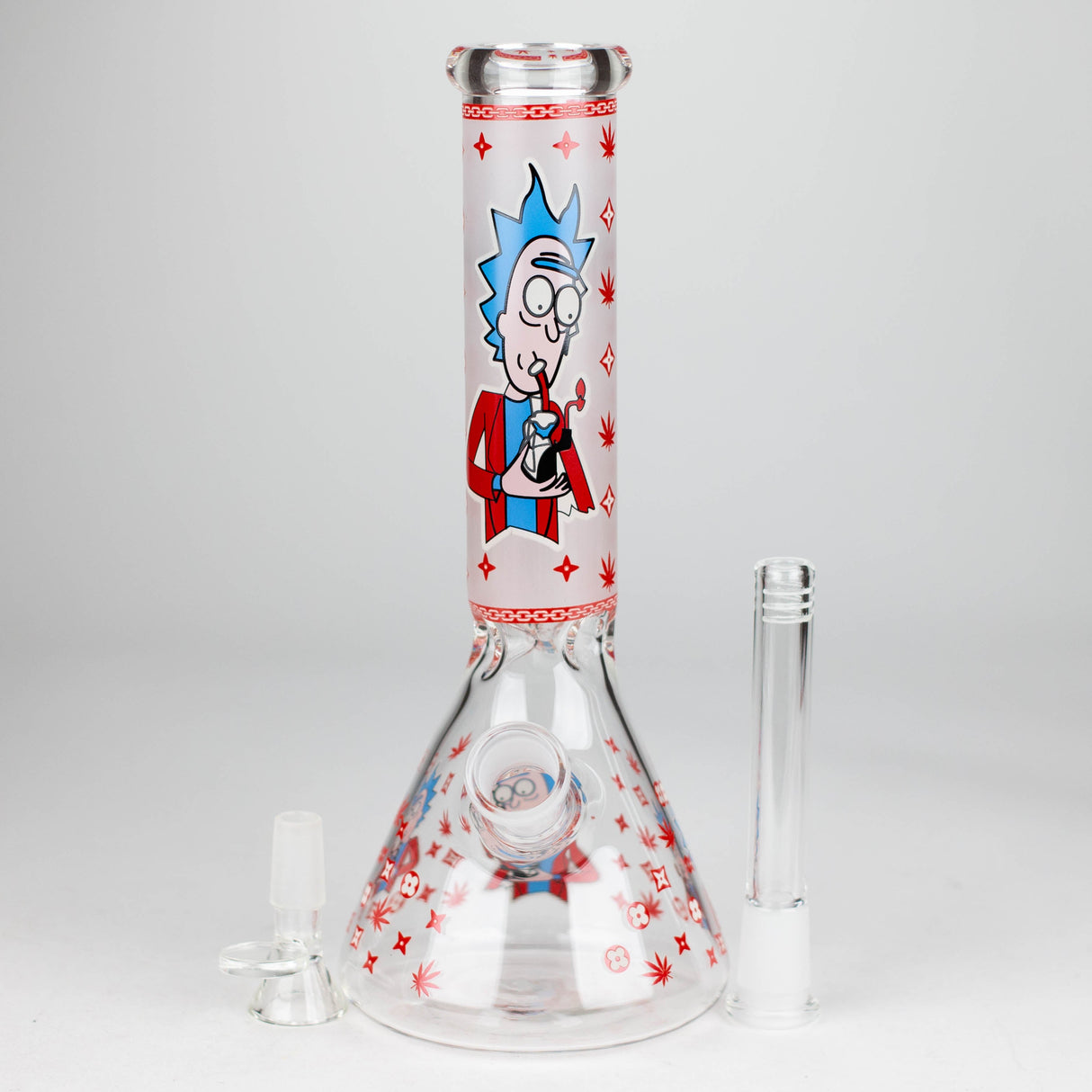 10" Glow in the dark Glass Bong With RM Design