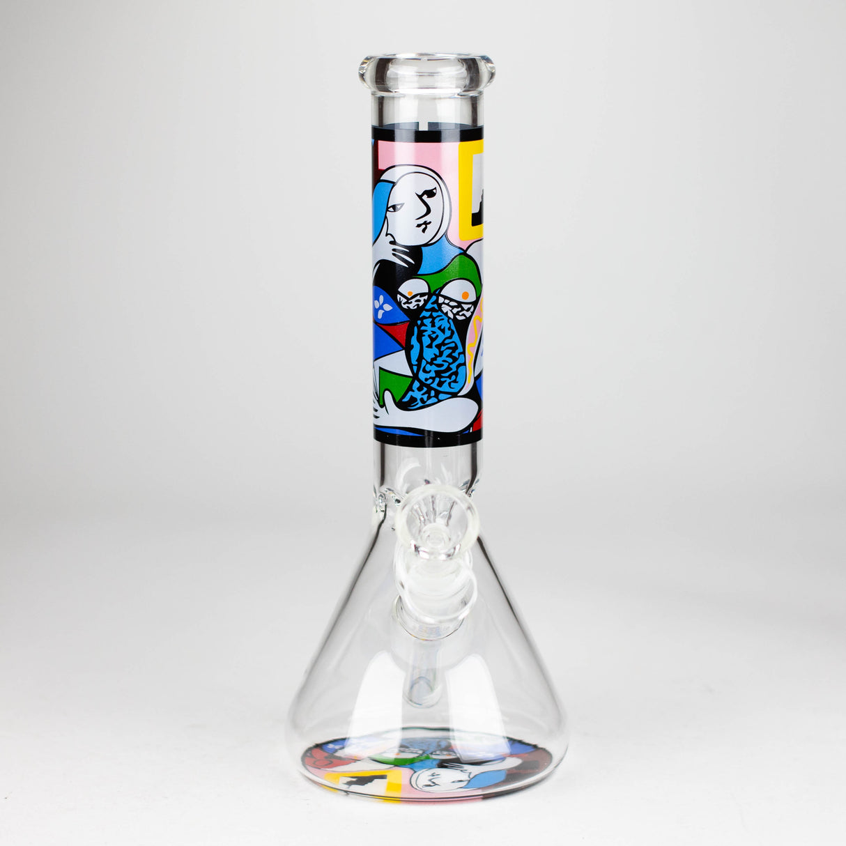 10" Glass Bong With Abstract Art Design