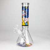 10" Glass Bong With Abstract Art Design