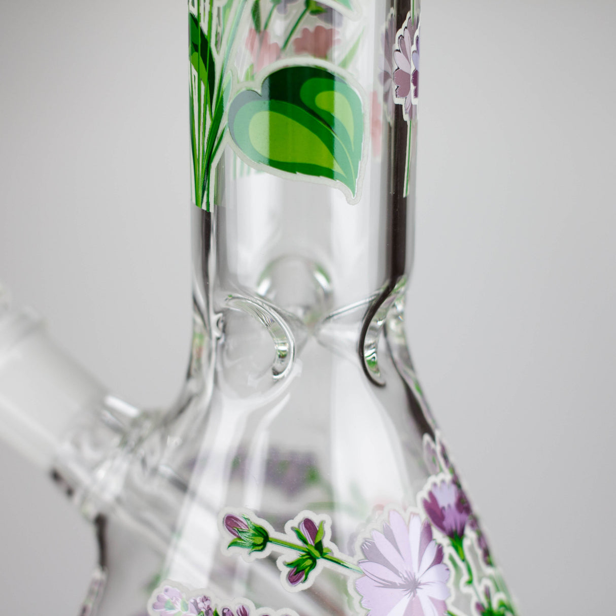 10" Glow in the dark Glass Bong With Flower Design