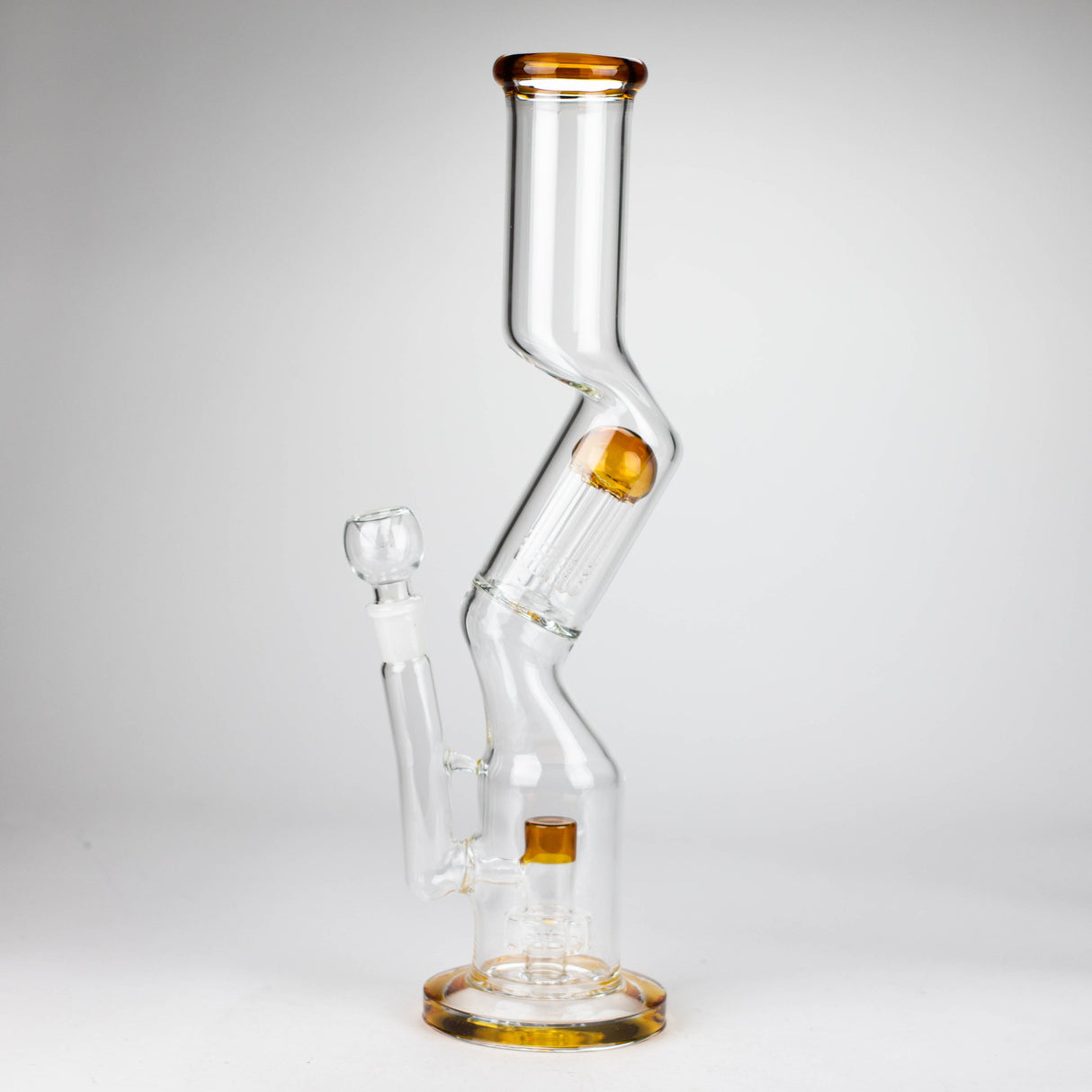 16" Zig-zag glass bong with percolator