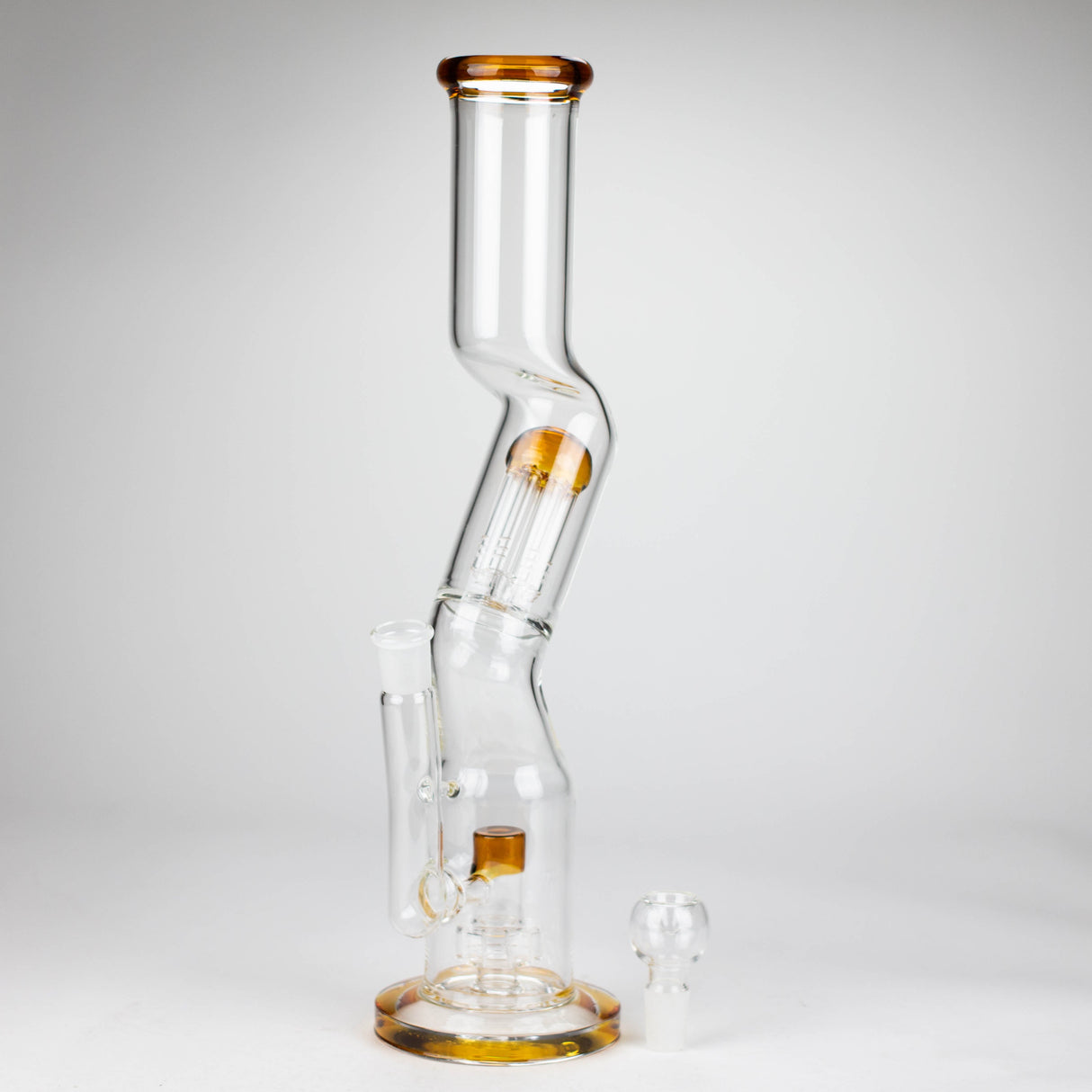 16" Zig-zag glass bong with percolator