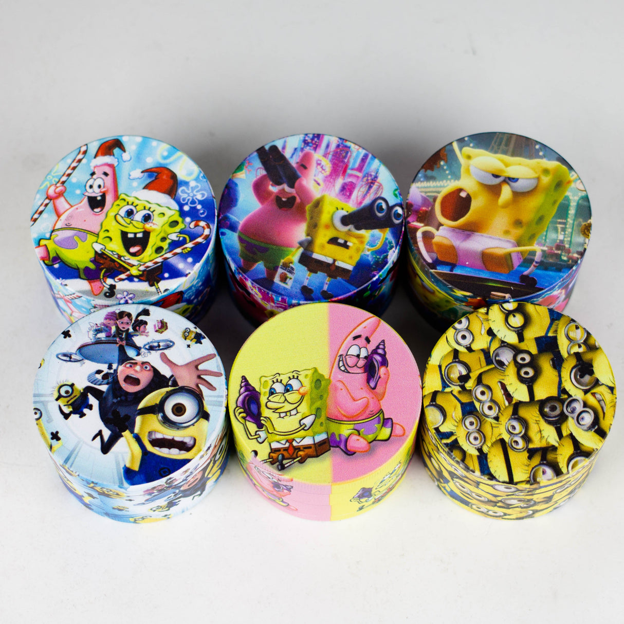 Dia 63mm*44mm 4 Parts Cartoon Grinder Box Of 6