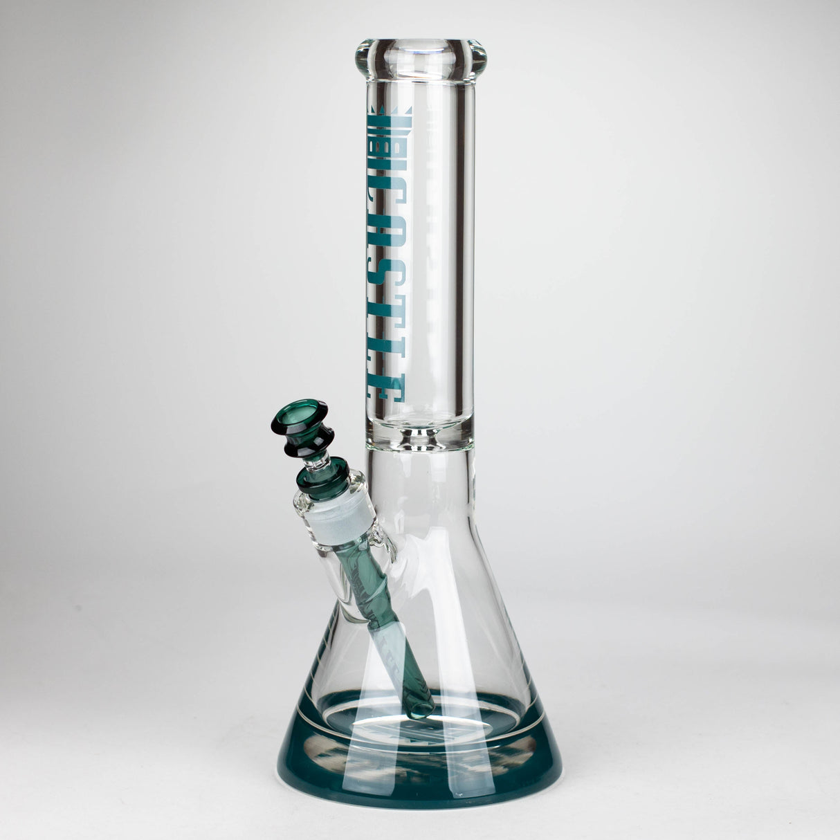 Castle Glassworks | 14" Color Logo Beaker Bong [C-005]