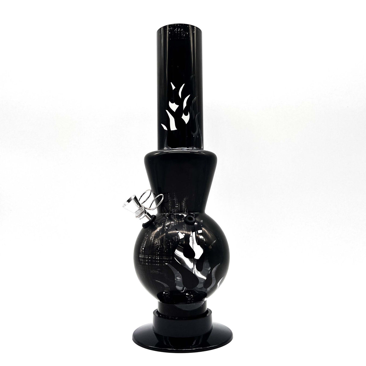 12" BLACK Acrylic Water Pipe Bong  , Assorted Pattern Color ( PIP280 )