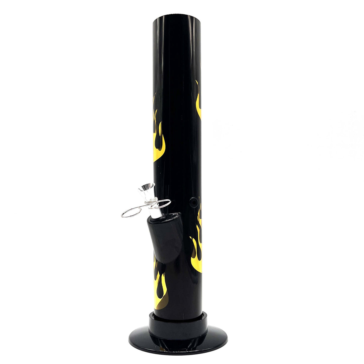 12" BLACK Acrylic Water Pipe Bong  , Assorted Pattern Color ( PIP280 )