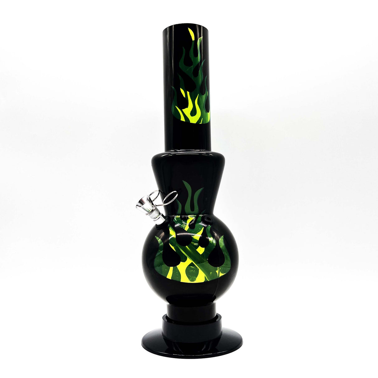 12" BLACK Acrylic Water Pipe Bong  , Assorted Pattern Color ( PIP280 )