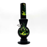 12" BLACK Acrylic Water Pipe Bong  , Assorted Pattern Color ( PIP280 )