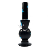 12" BLACK Acrylic Water Pipe Bong  , Assorted Pattern Color ( PIP280 )