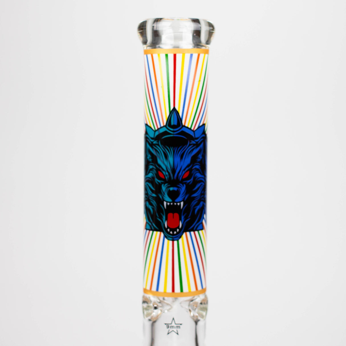 16" Glow in the dark 9mm glass water bong [GBT2301]