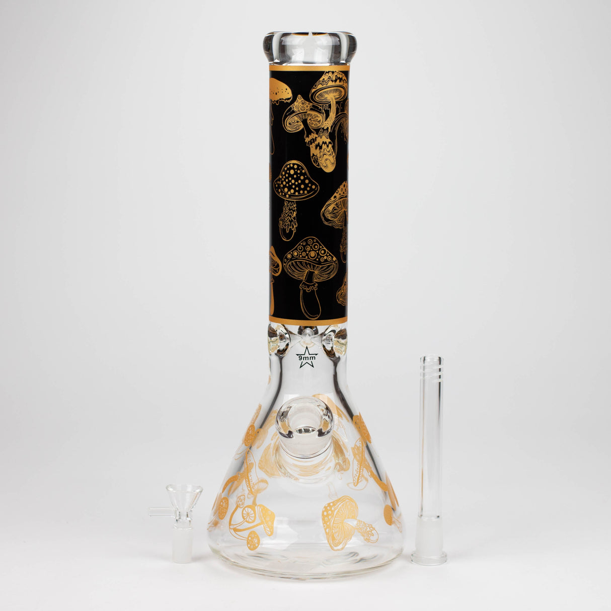 14" Mushroom 9mm glass water bong [GBT2303]