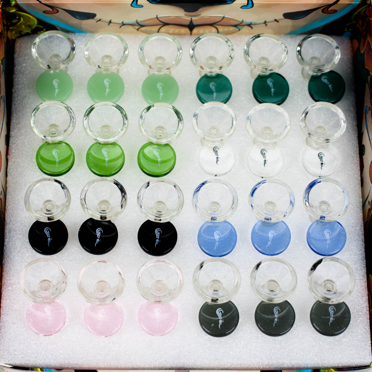 Genie | 14 mm Round handle Glass Bowl Box of 24 [SH062B2-14] Bowl · Popper ONE