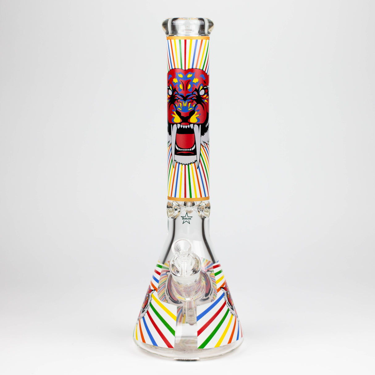 16" Glow in the dark 9mm glass water bong [GBT2301]