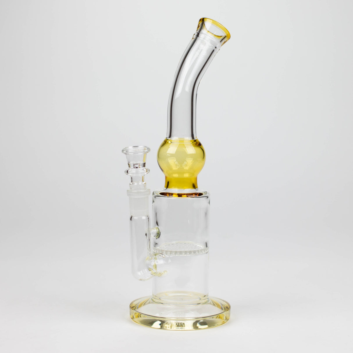 11" Color accented glass bong with honeycomb diffuser