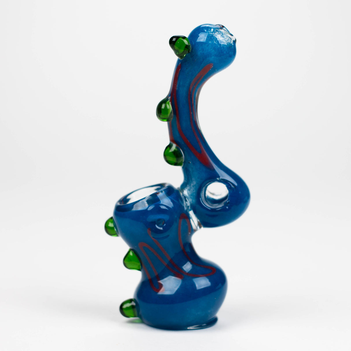 6" Single chamber fancy glass bubbler