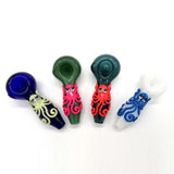 Octopus Glow In The Dark Glass Smoking Spoon Hand Pipe