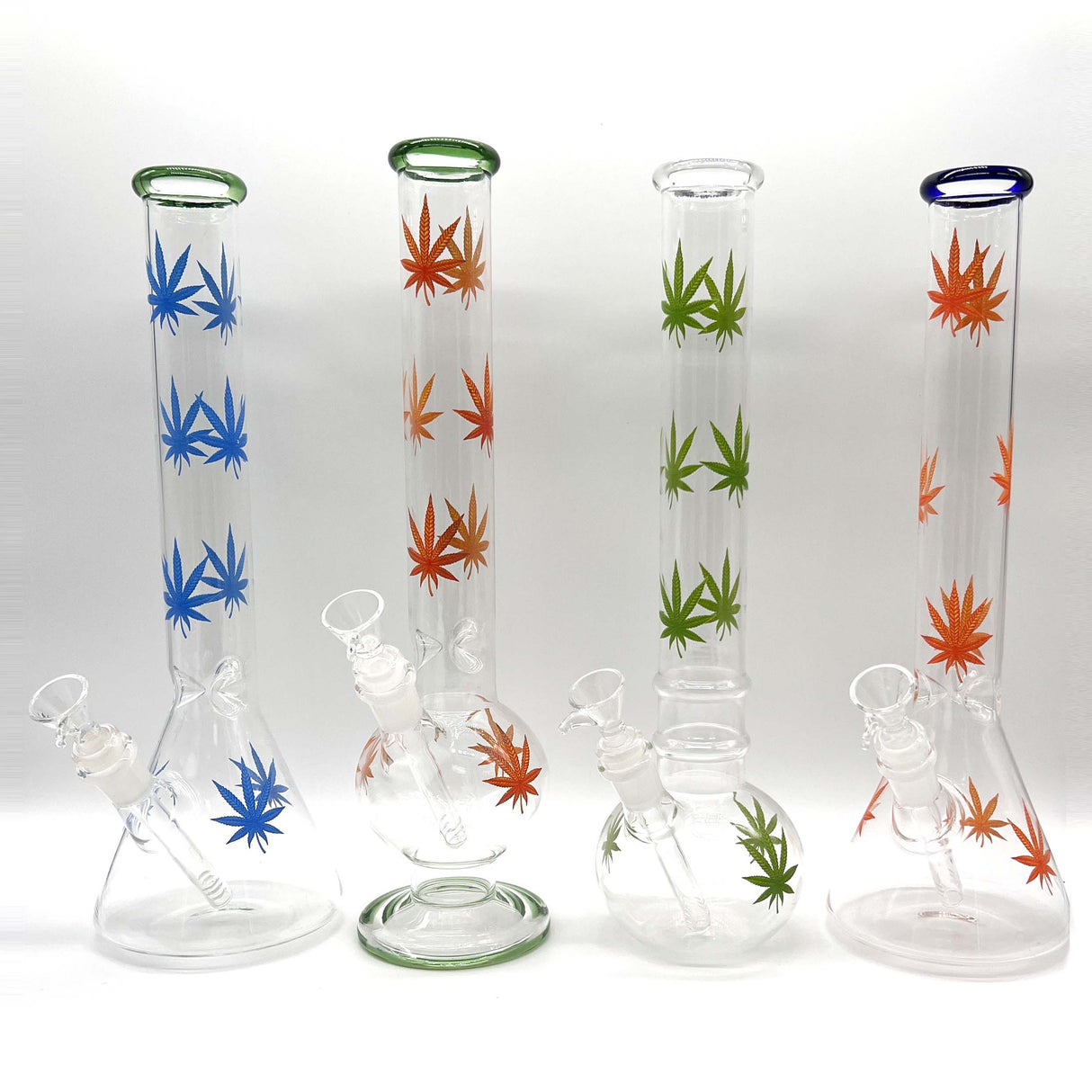 Full Body Weed 14" Water Pipe Bong- Assorted Colors Glass Bong NIBO Distribution