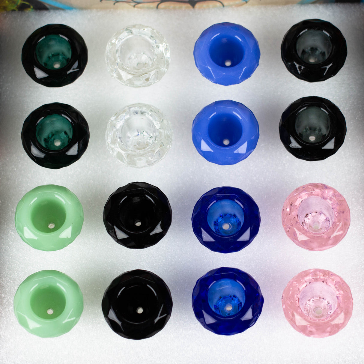 Genie | 14 mm Diamond shape Glass Bowl Box of 16 [Bowl2-14]