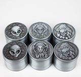 2" Metal Grinder 4 Layers with Alien Design Box of 12