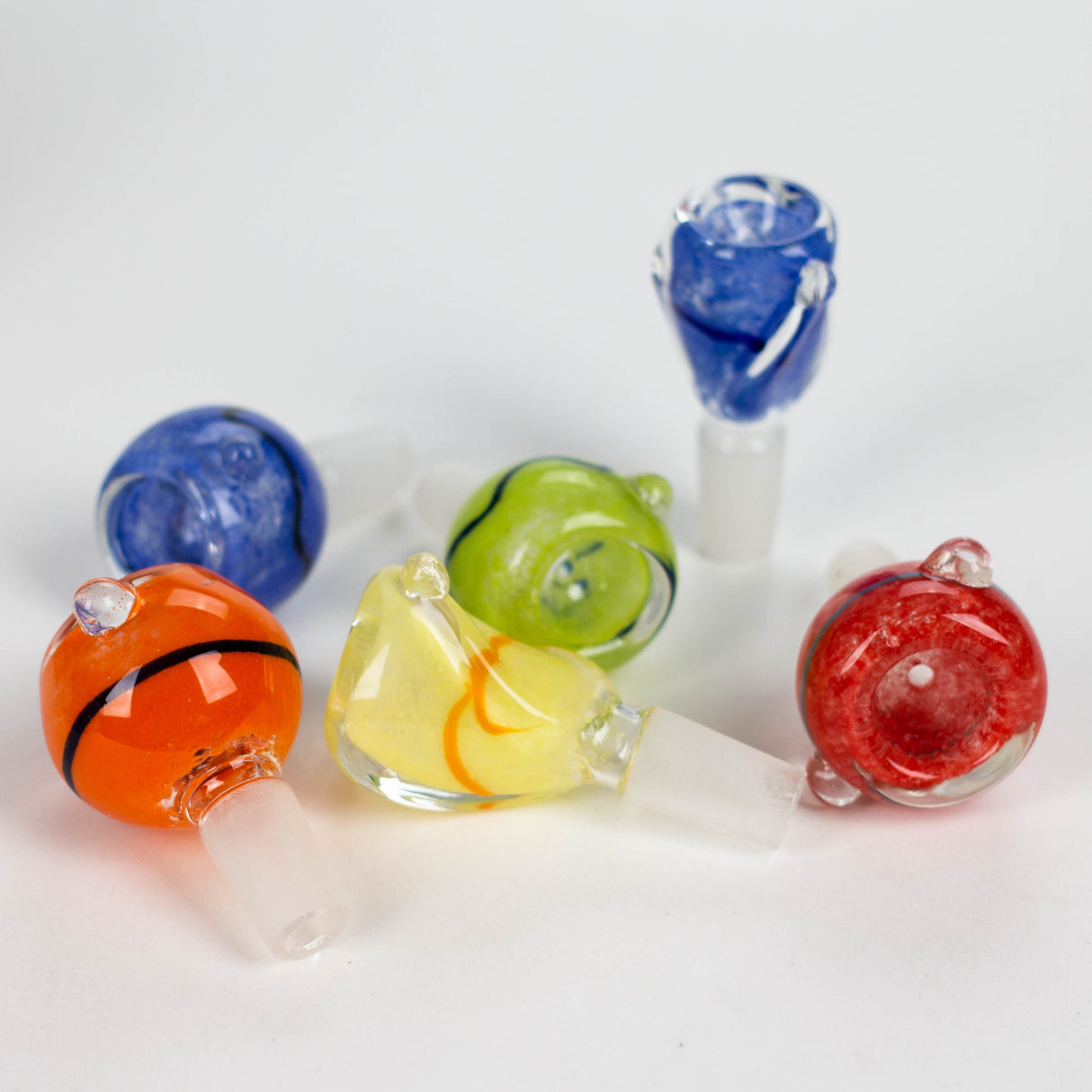 Assorted color and design BOWL JAR of 20 Bowl · Banger · Oil Burner Bongzie Smokes