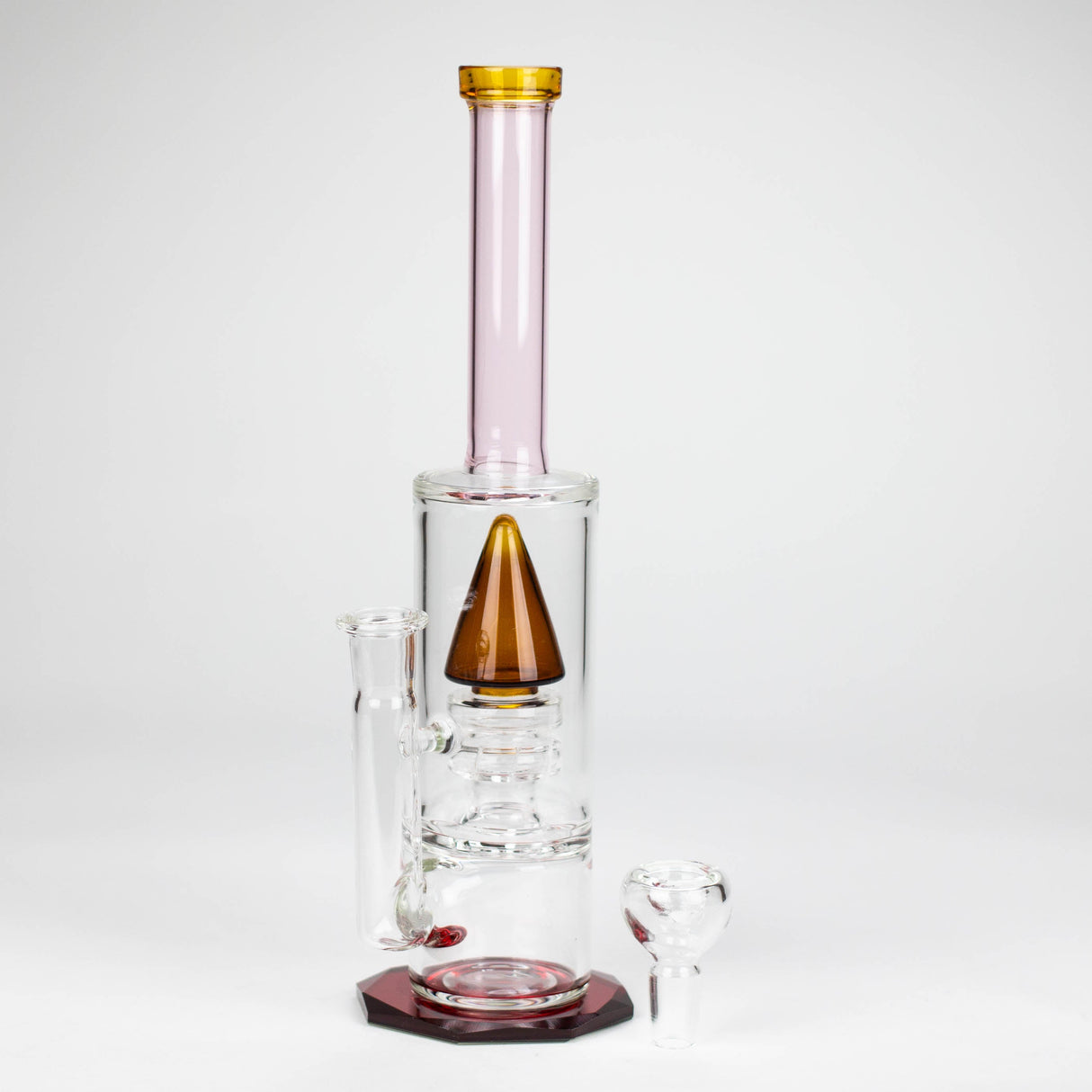 10" diamond cut stemless glass water pipe