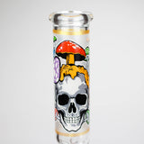 10" Glow in the dark Glass Bong With  Mushroom Skull  Design