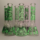 Glow in the dark 14" 7mm Egyptian Design Bong_1