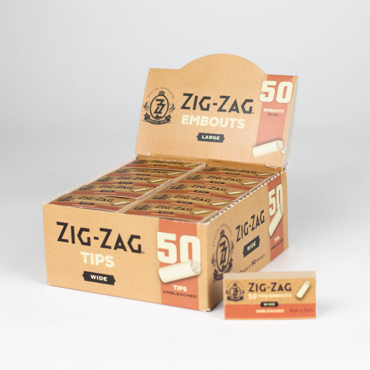 ZIG-ZAG | Unbleached Wide Tips box of 50 – JJ Trading Inc.